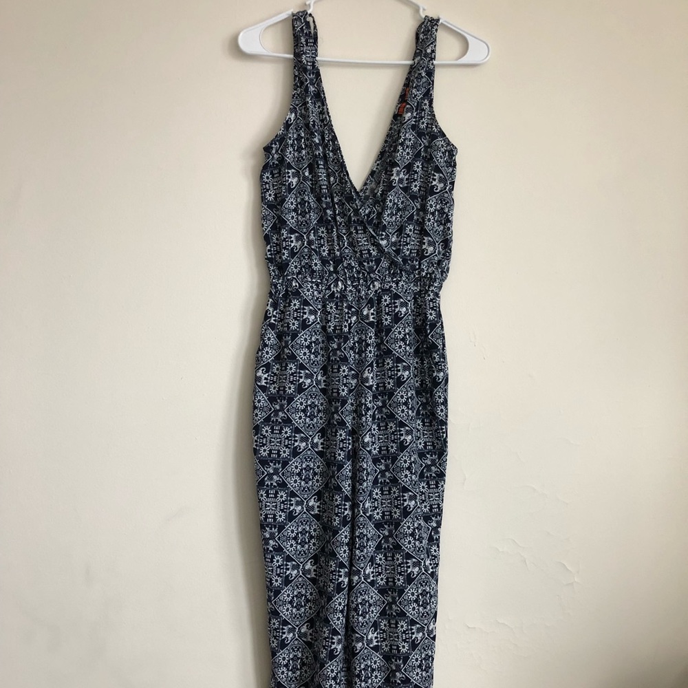 Blue Patterned Jumpsuit